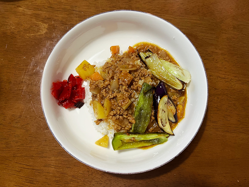 挽肉カレーwith夏野菜